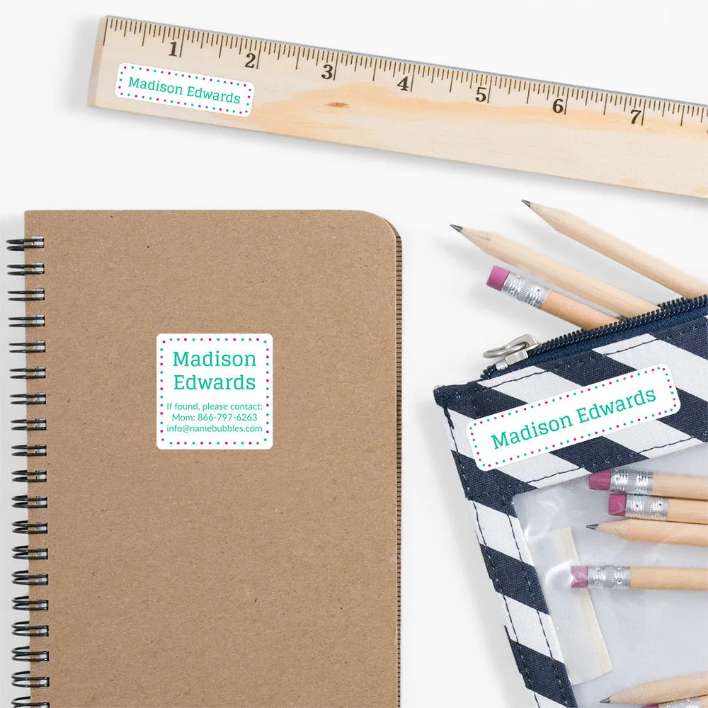 Dots School Labels Pack
