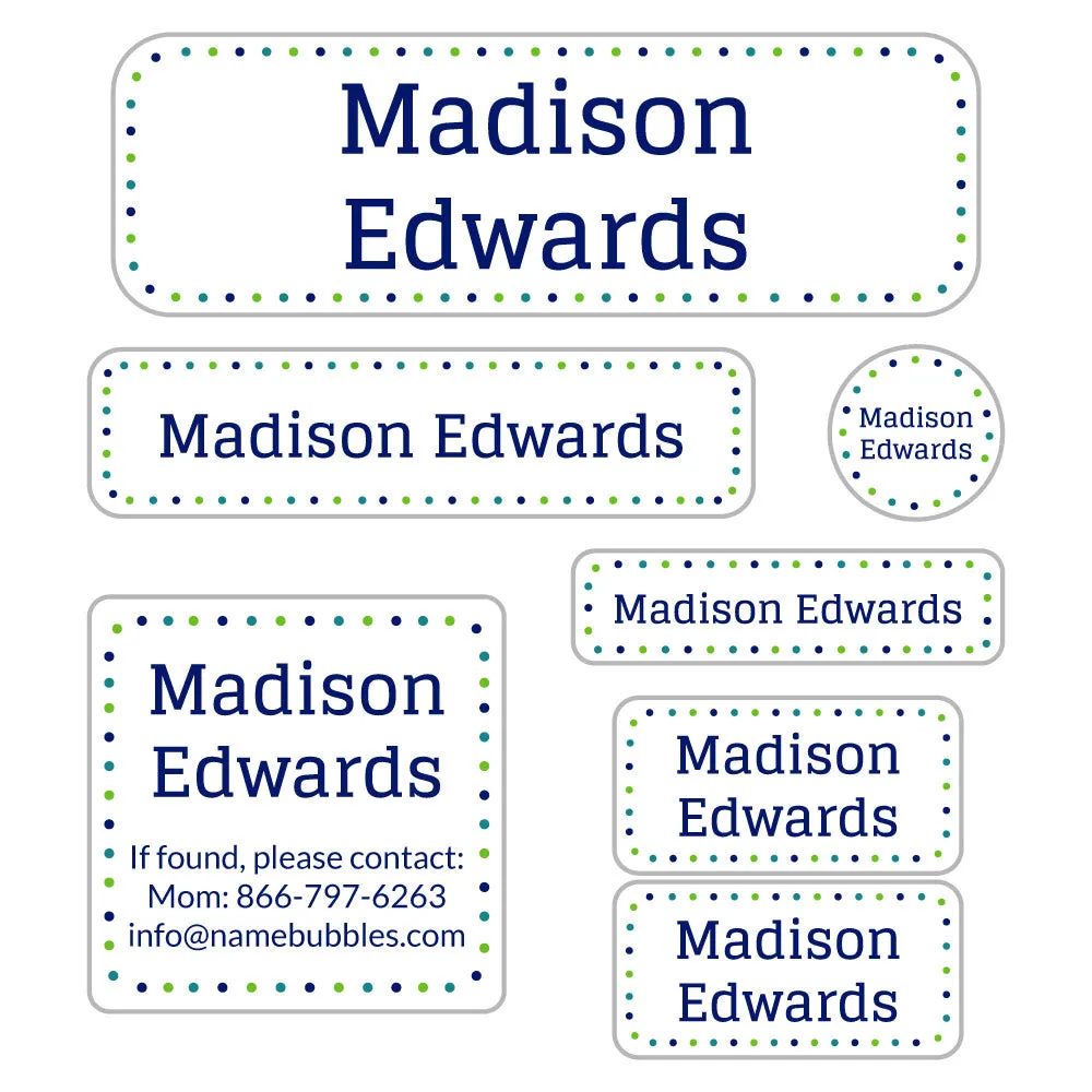 Dots School Labels Pack