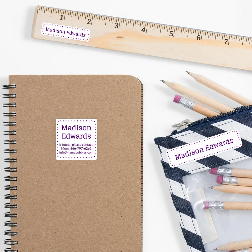 Dots School Labels Pack