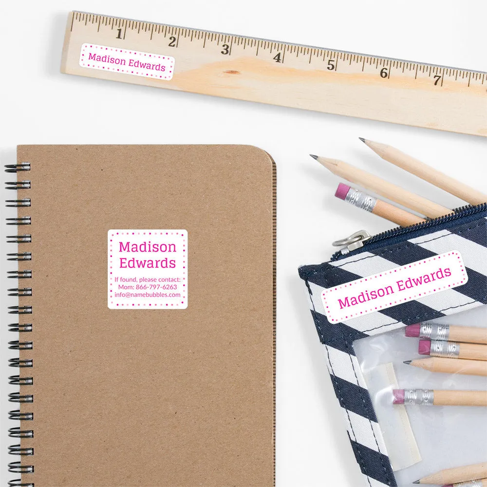 Dots School Labels Pack
