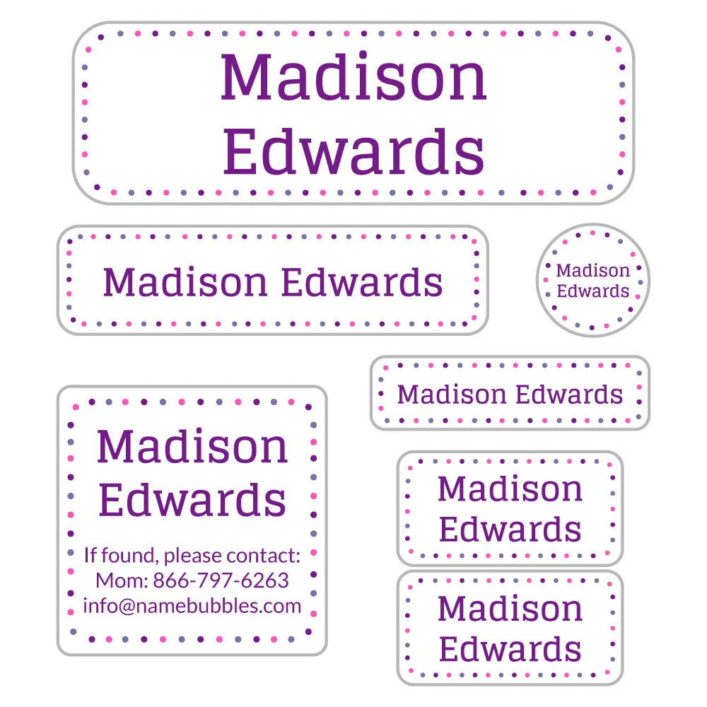 Dots School Labels Pack