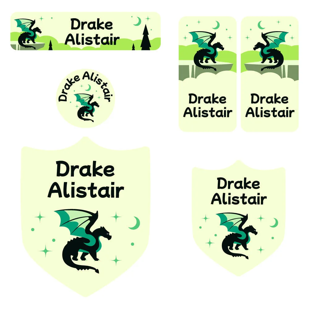 Dragon Preschool Labels Pack