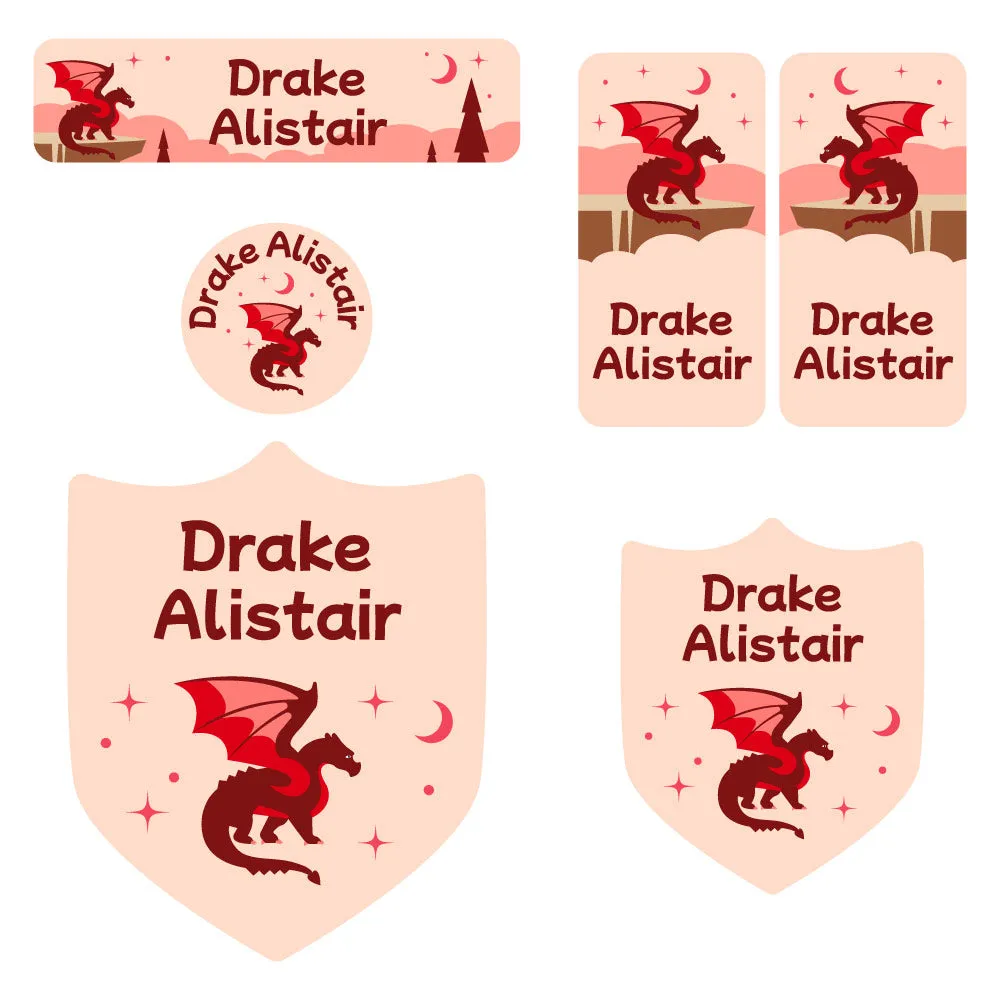 Dragon Preschool Labels Pack