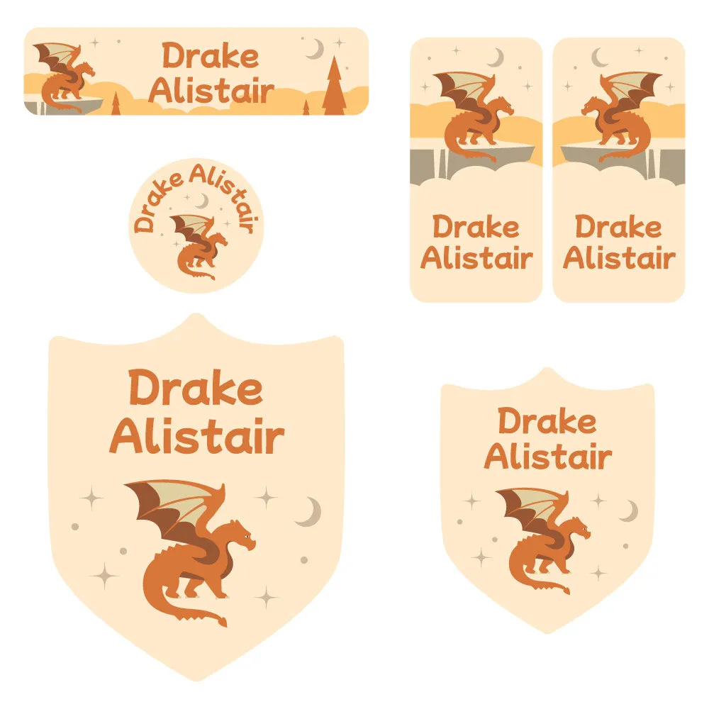 Dragon Preschool Labels Pack