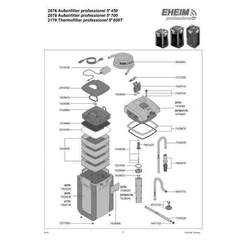 Eheim Professionel 5e 600T Thermo Canister Filter (600L, 1850L/h)