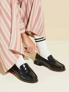 Elba Penny Loafer in Black Spazzolato