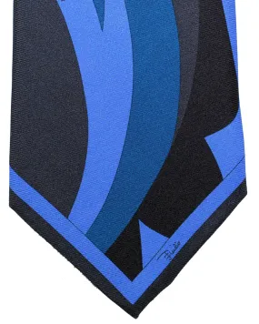 Emilio Pucci Silk Tie Signature Dark Blue SALE