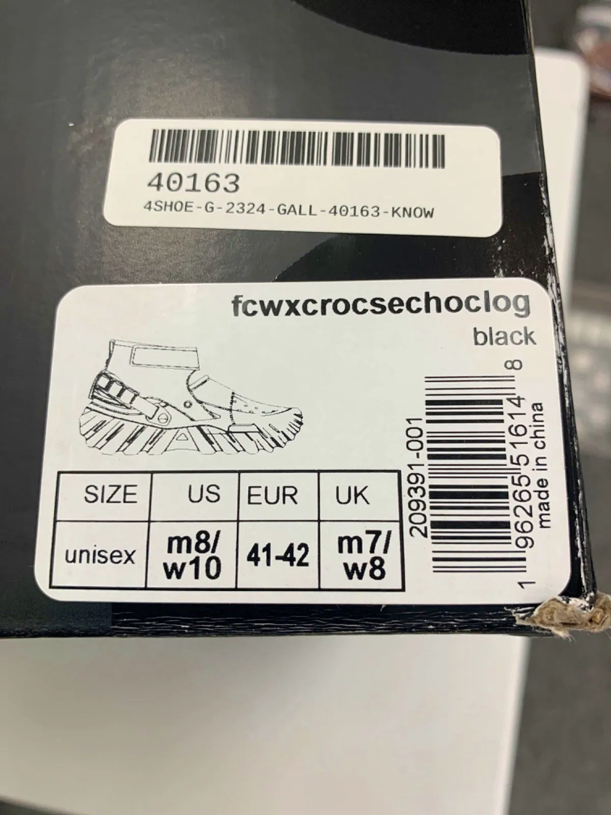 Feng Chen Wang Black Crocs Echo Clog UK 7