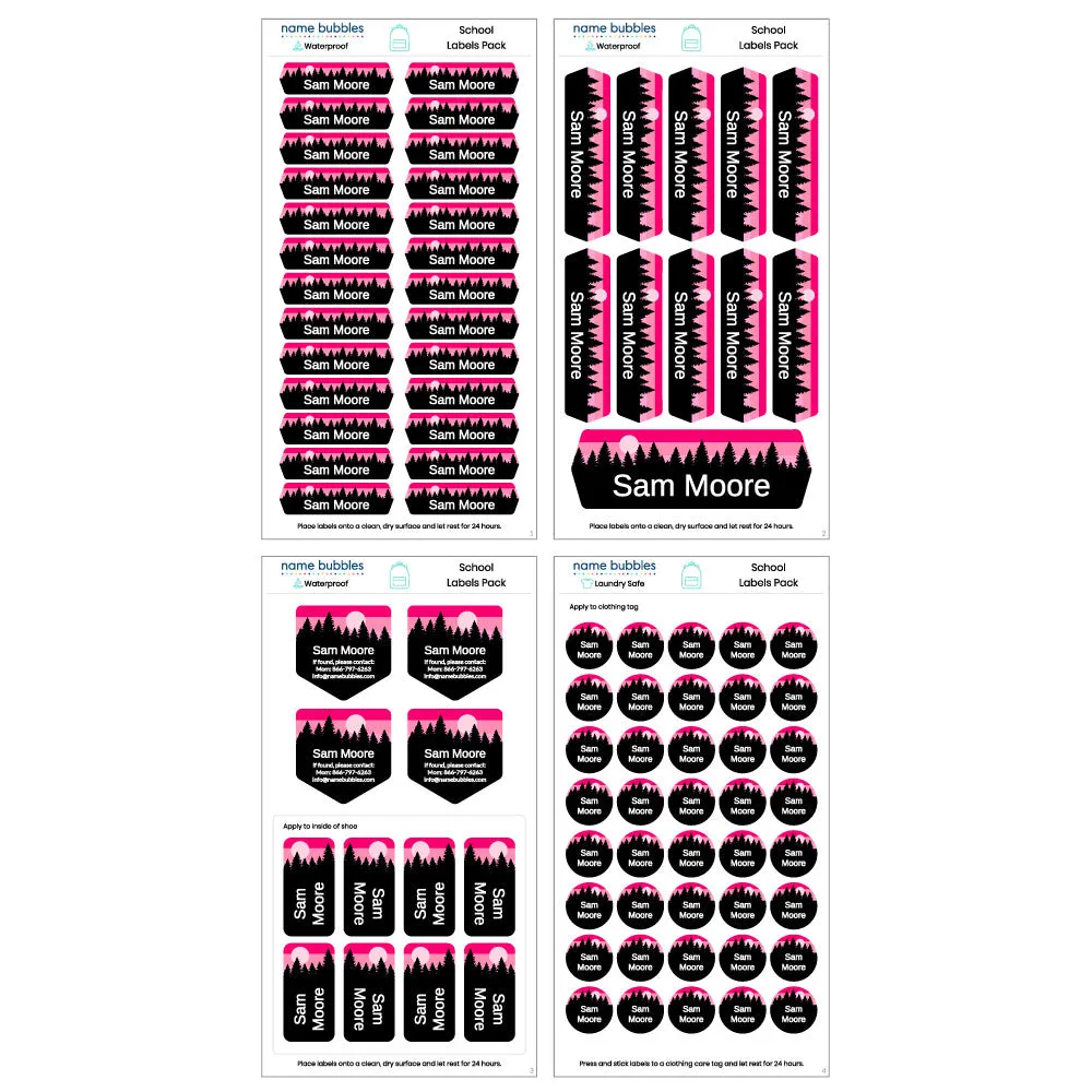 Forest Sky School Labels Pack