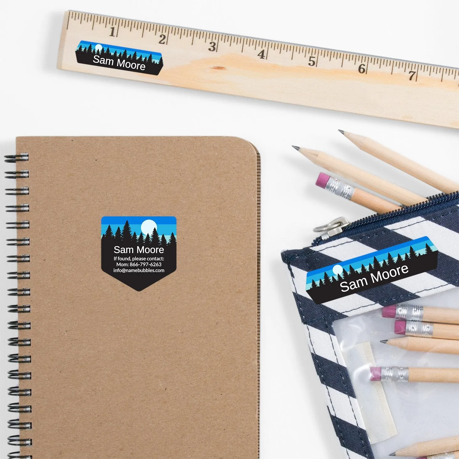 Forest Sky School Labels Pack