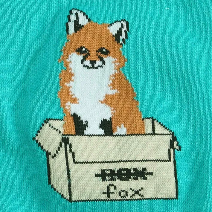 Foxes in Boxes Knee High Socks