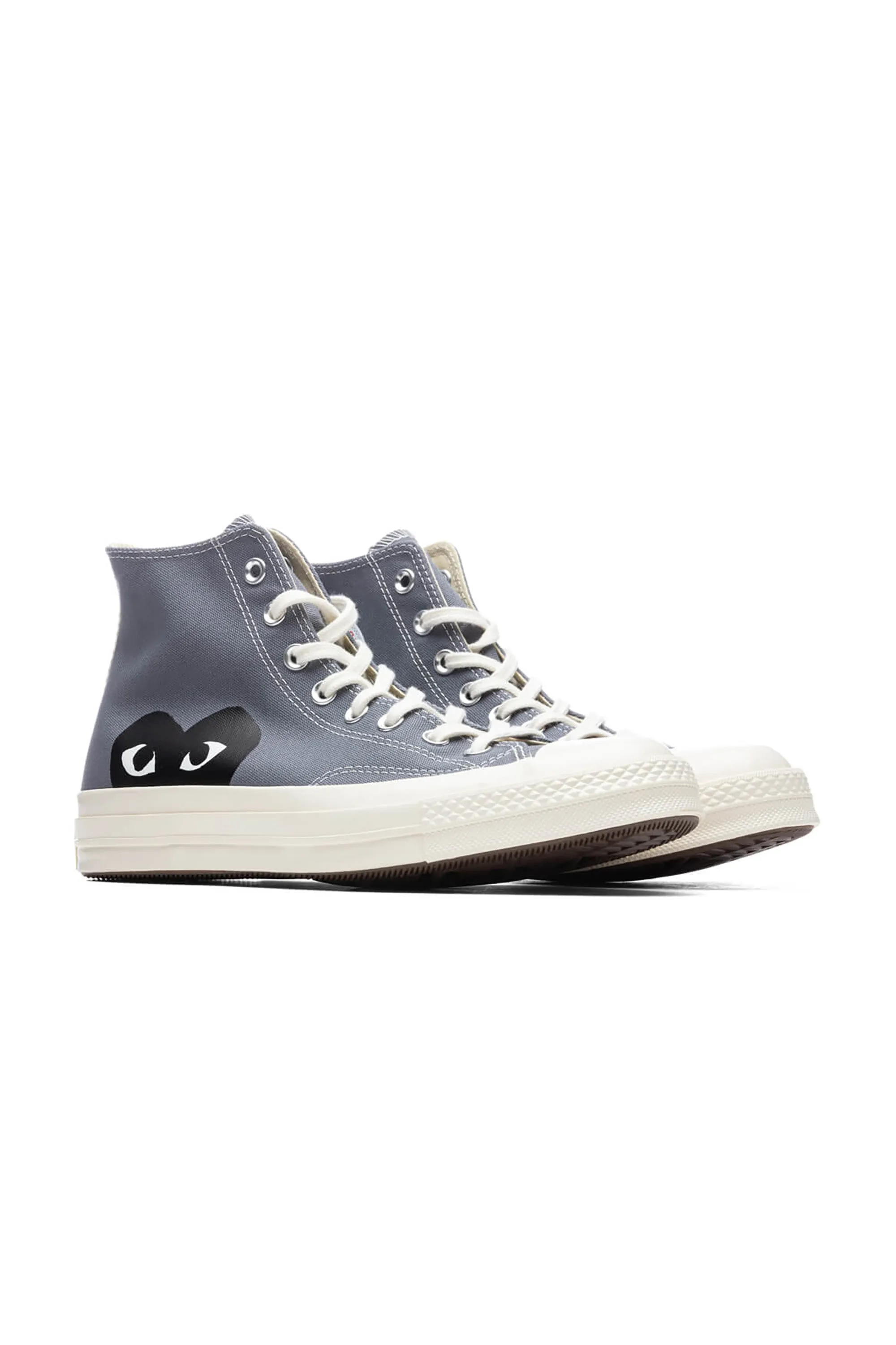 Grey CDG Play x Converse Black Heart Hi-Top Sneakers