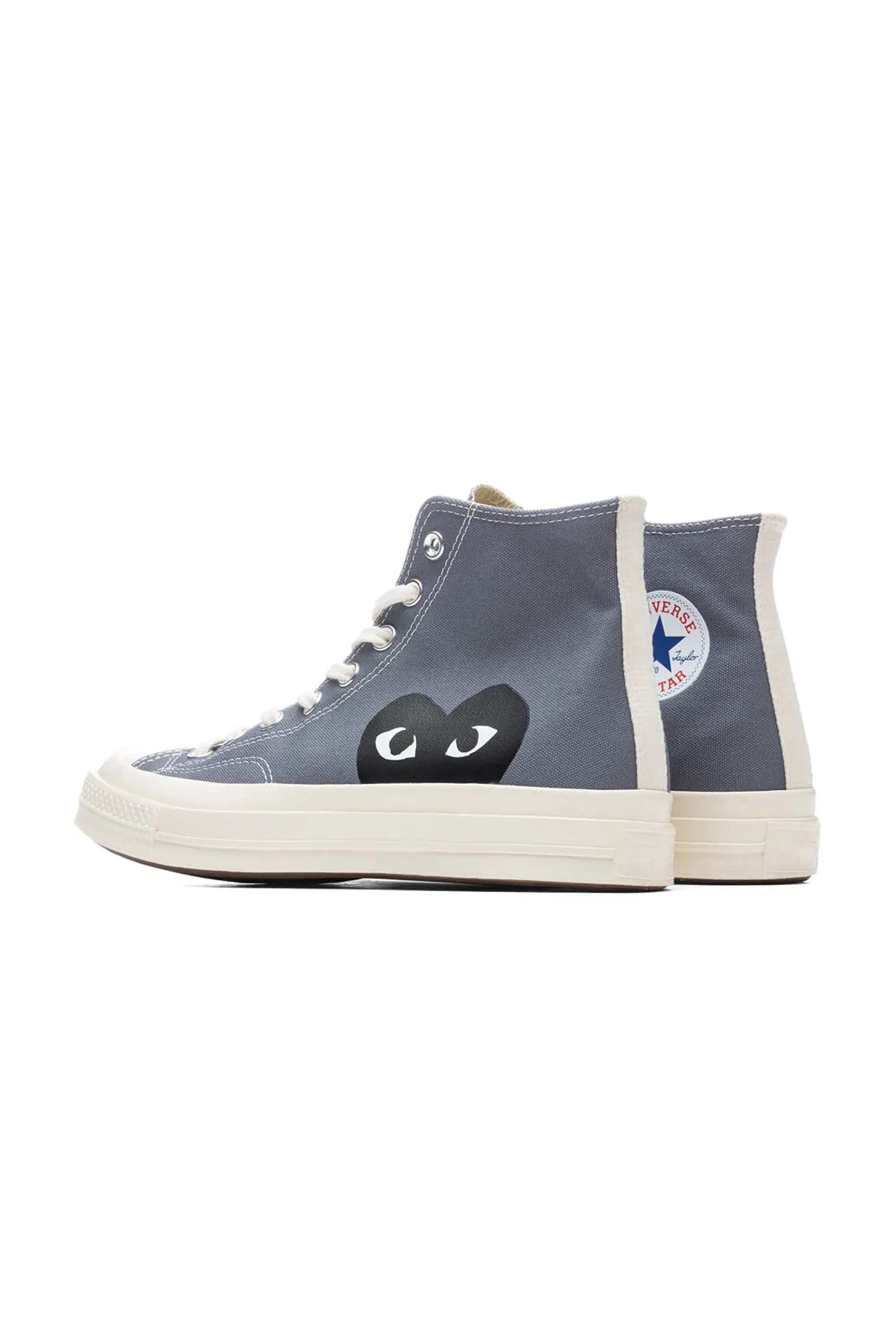 Grey CDG Play x Converse Black Heart Hi-Top Sneakers