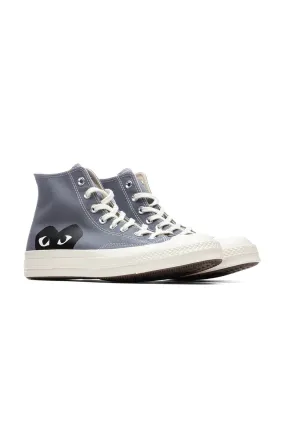 Grey CDG Play x Converse Black Heart Hi-Top Sneakers