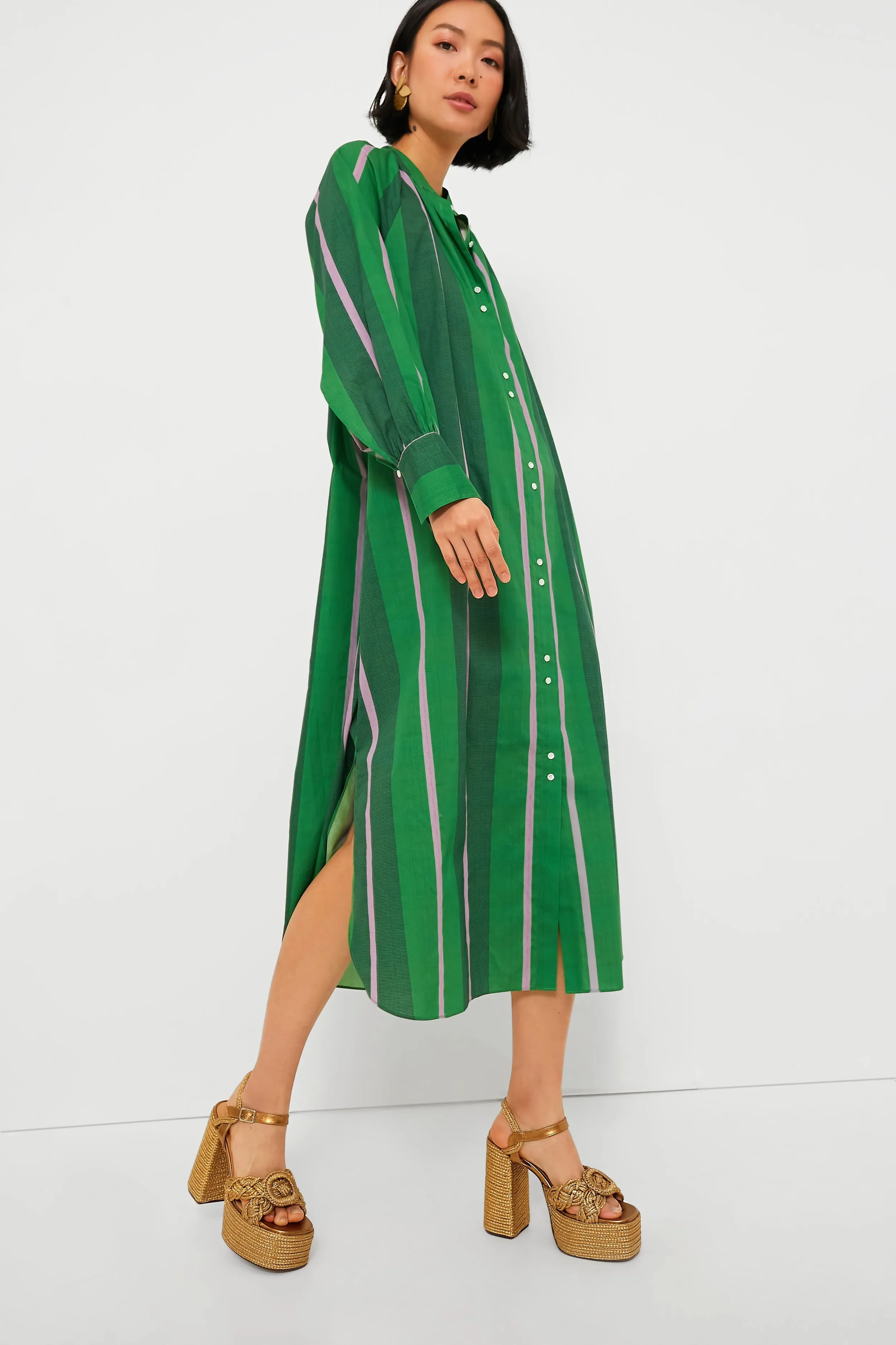 Jewel Green Calypso Shirt Dress