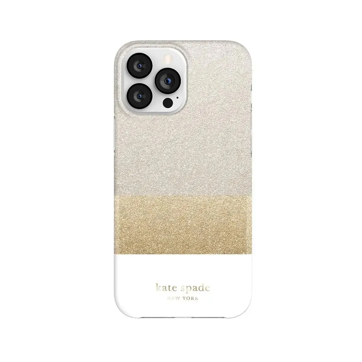 Kate Spade New York Protective Hardshell Case for iPhone 12 Pro Max/ 13 Pro Max (Glitter Block White)
