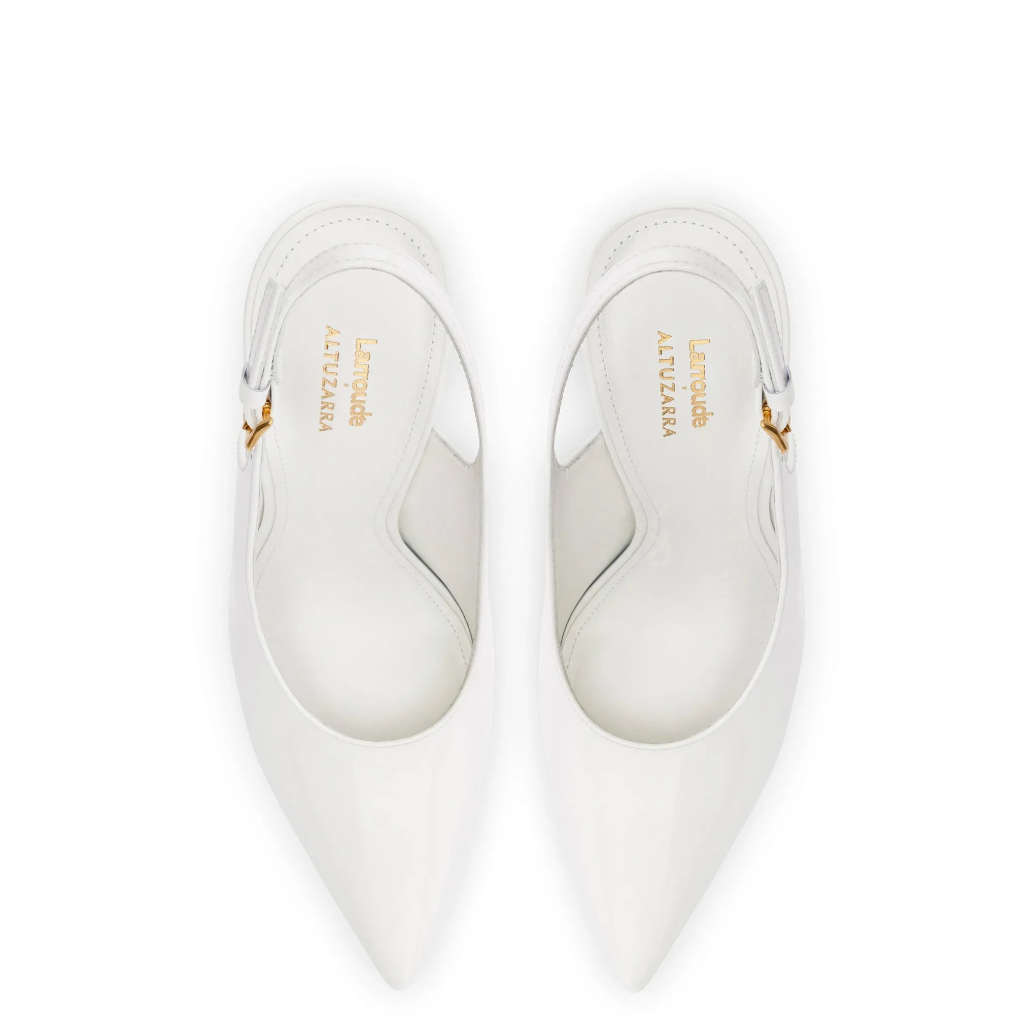 Larroudé x Altuzarra Pump In White Patent Leather