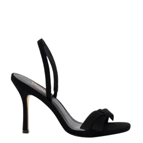 Larroudé x Markarian Sandal In Black Suede by Larroudé