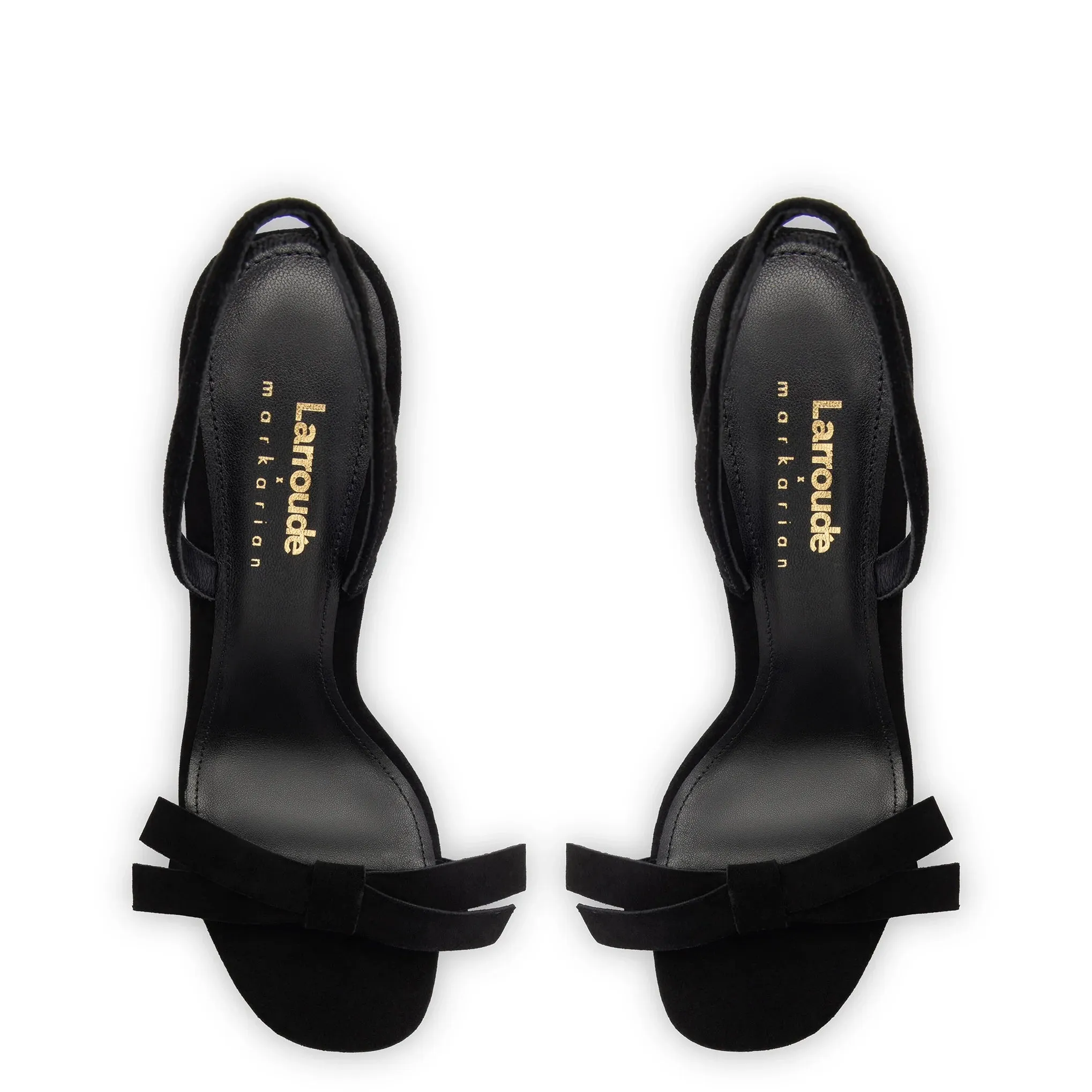 Larroudé x Markarian Sandal In Black Suede by Larroudé