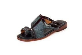 Mauri - 1222 Savana Barracuda Genuine Pony Hair Corrison / Burgundy Snake Sandals