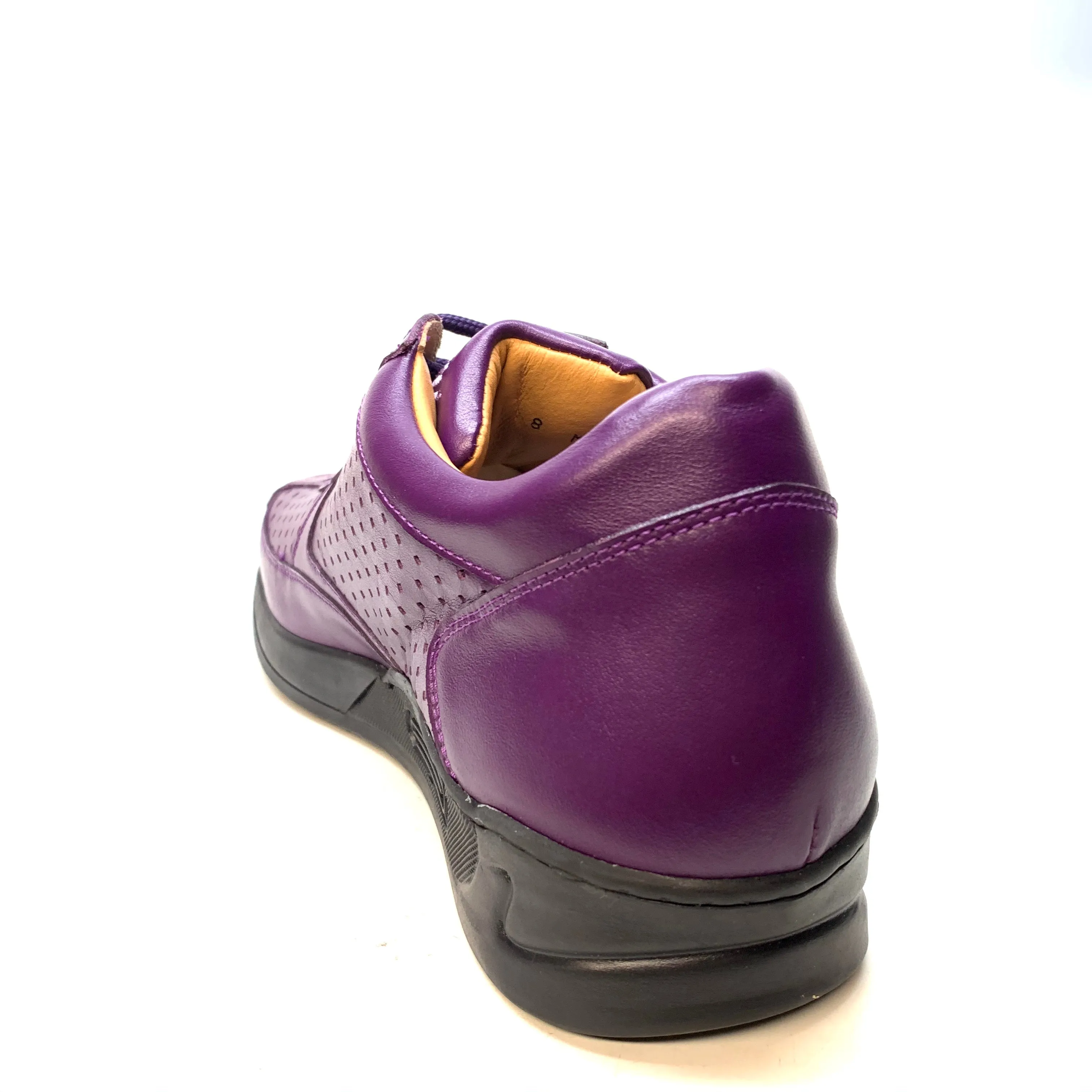 Mauri M770 Purple Crocodile Perforated Nappa Leather Sneaker