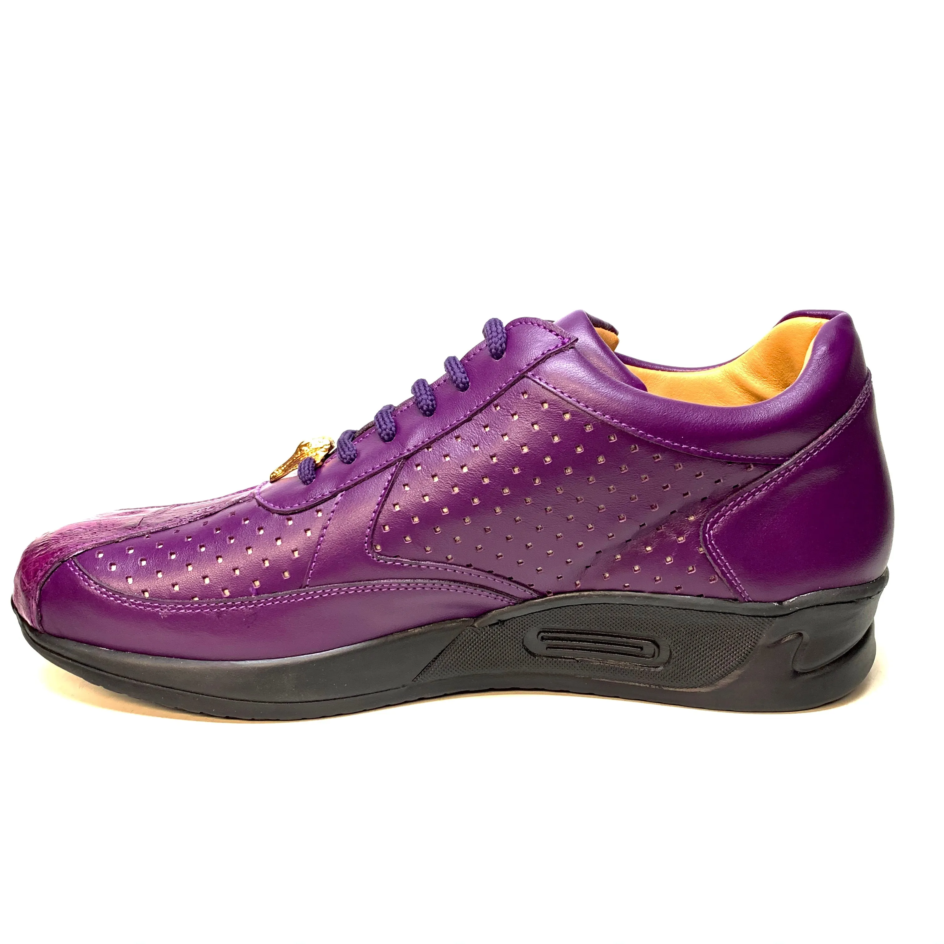 Mauri M770 Purple Crocodile Perforated Nappa Leather Sneaker