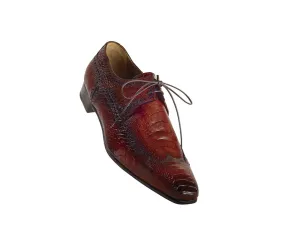 Mauri - "1143 Bon Vivant" All Over Ostrich Leg Lace Up