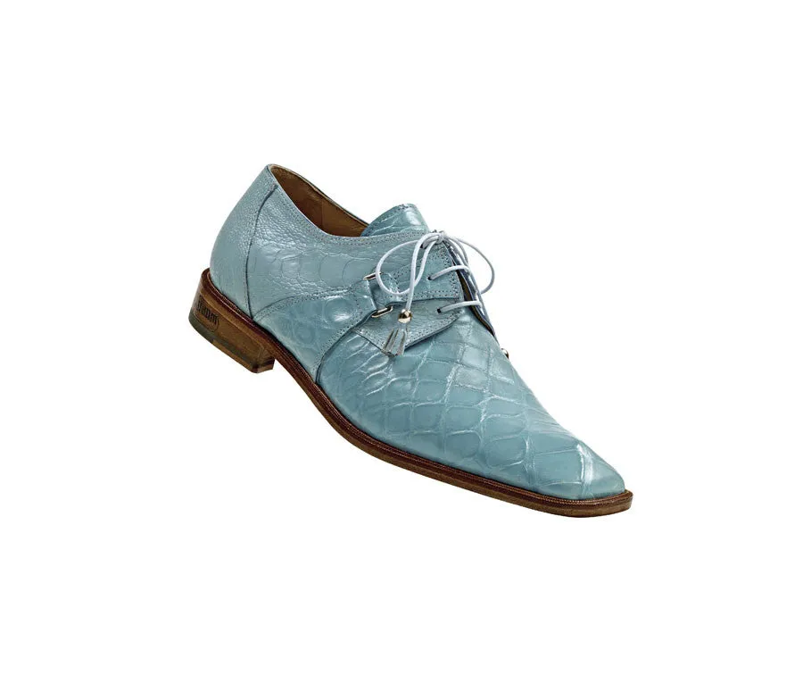 Mauri - "2223 Limo" Alligator and Ostrich Leg Lace Up