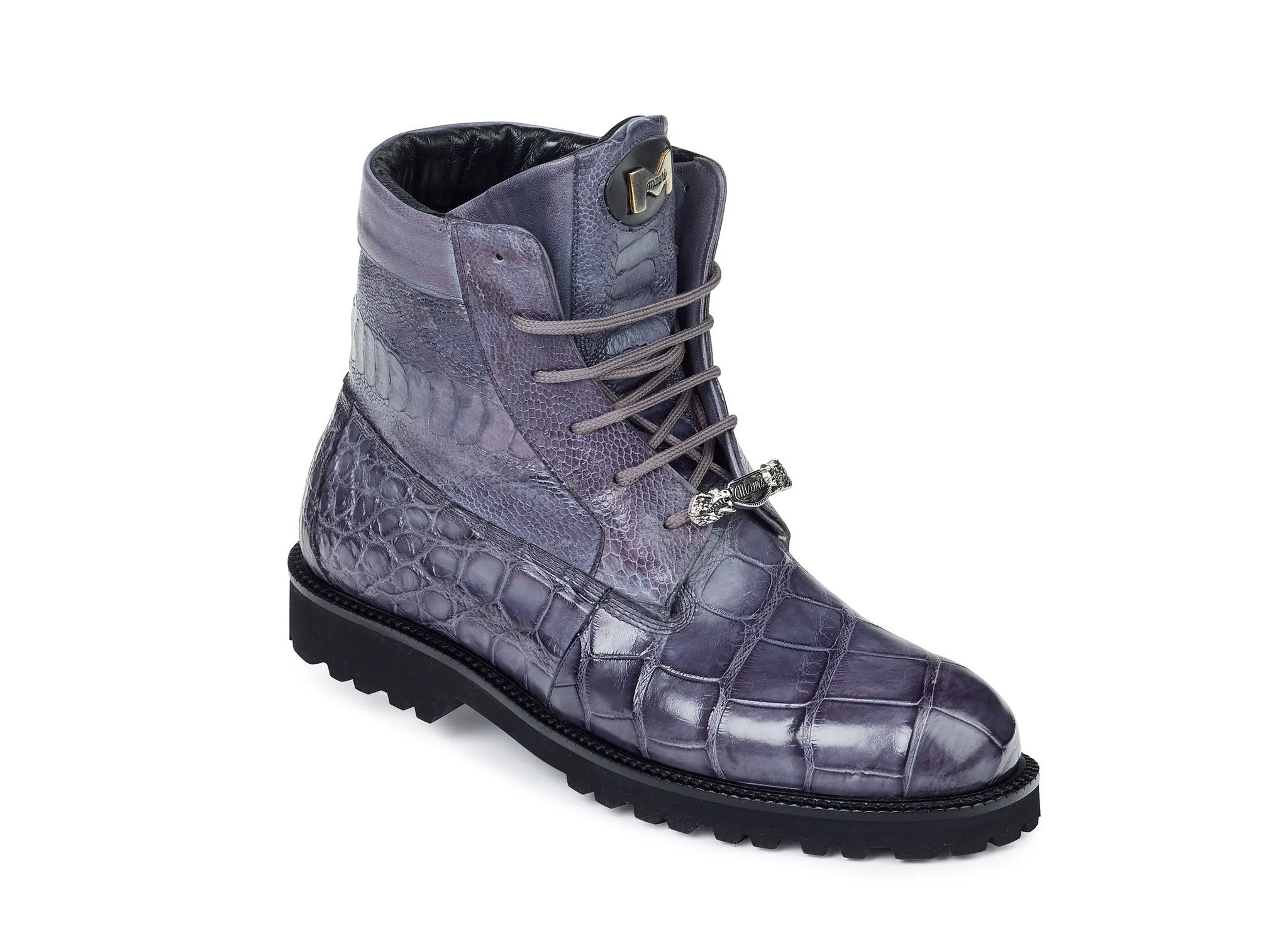 Mauri - "4637" Alligator/Nappa/Ostrich Leg Hand-Painted Boot