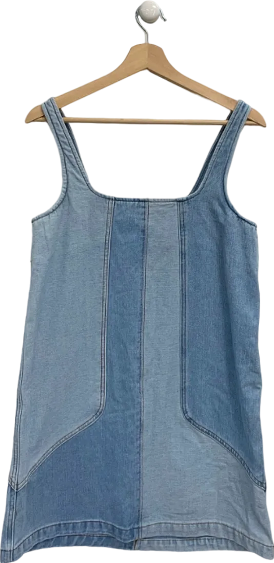Nasty Gal Multi Panelled Denim Strappy Mini Dress UK 8
