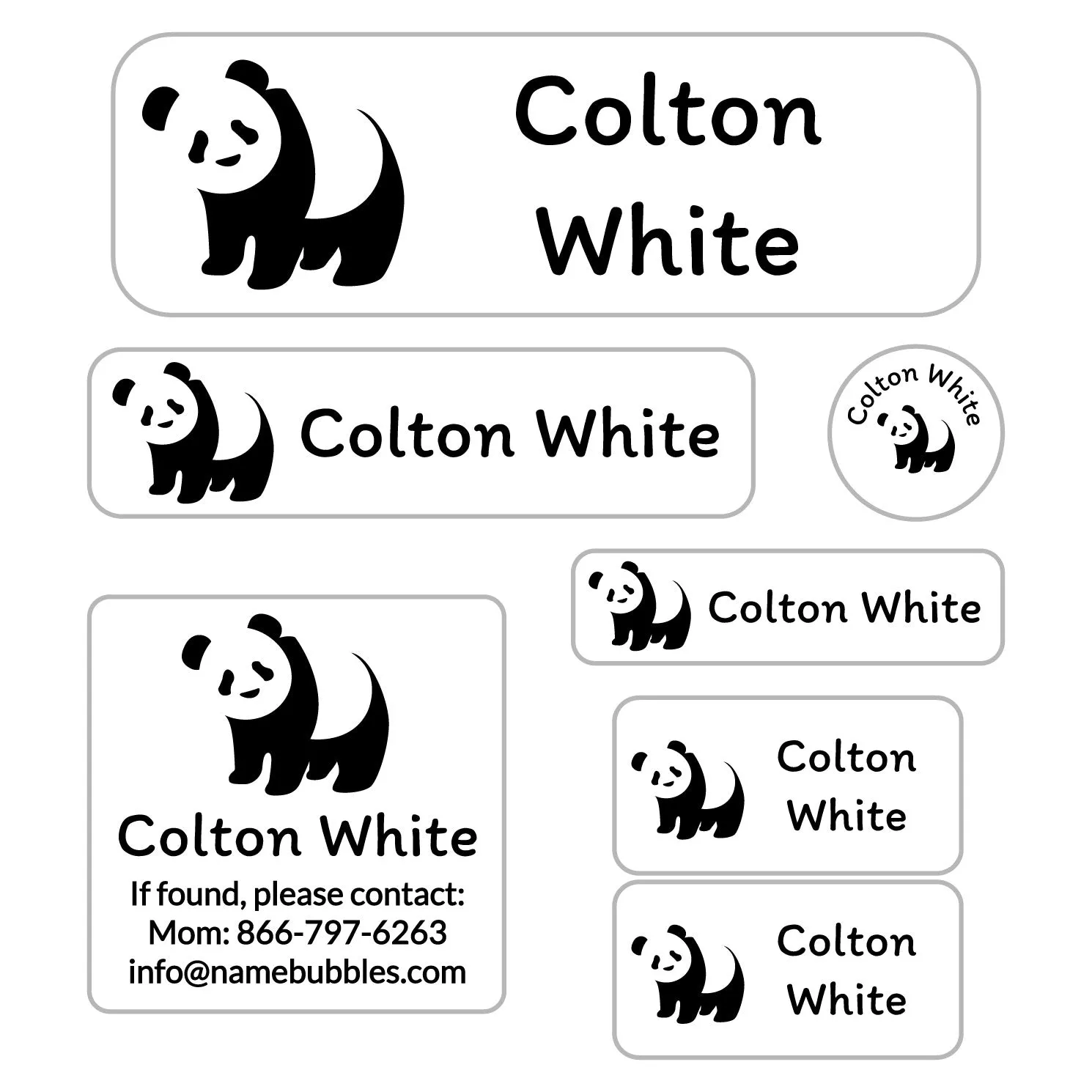 Panda School Labels Pack