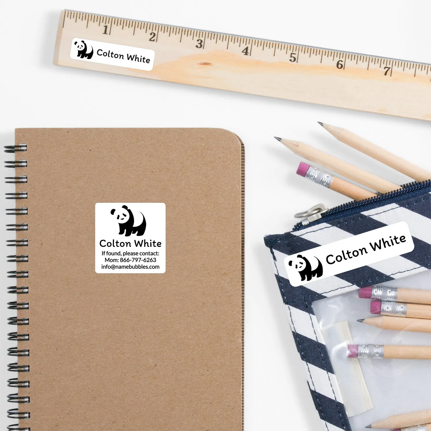 Panda School Labels Pack
