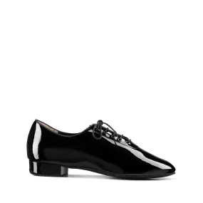 Paoul Back Whisk Men's Thin and Flexible Black Patent Ballroom Dance Shoe with Standard Heel