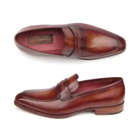 Paul Parkman Men's Penny Loafer Tobacco & Bordeaux  Shoes (ID#067-BRD)