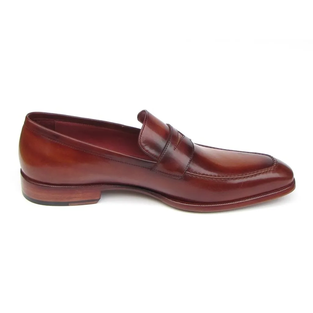 Paul Parkman Men's Penny Loafer Tobacco & Bordeaux  Shoes (ID#067-BRD)