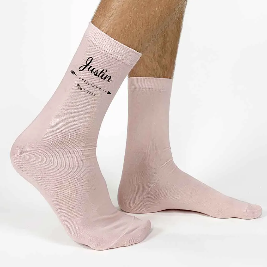 Personalized Wedding Party Socks with Boho Arrow Design