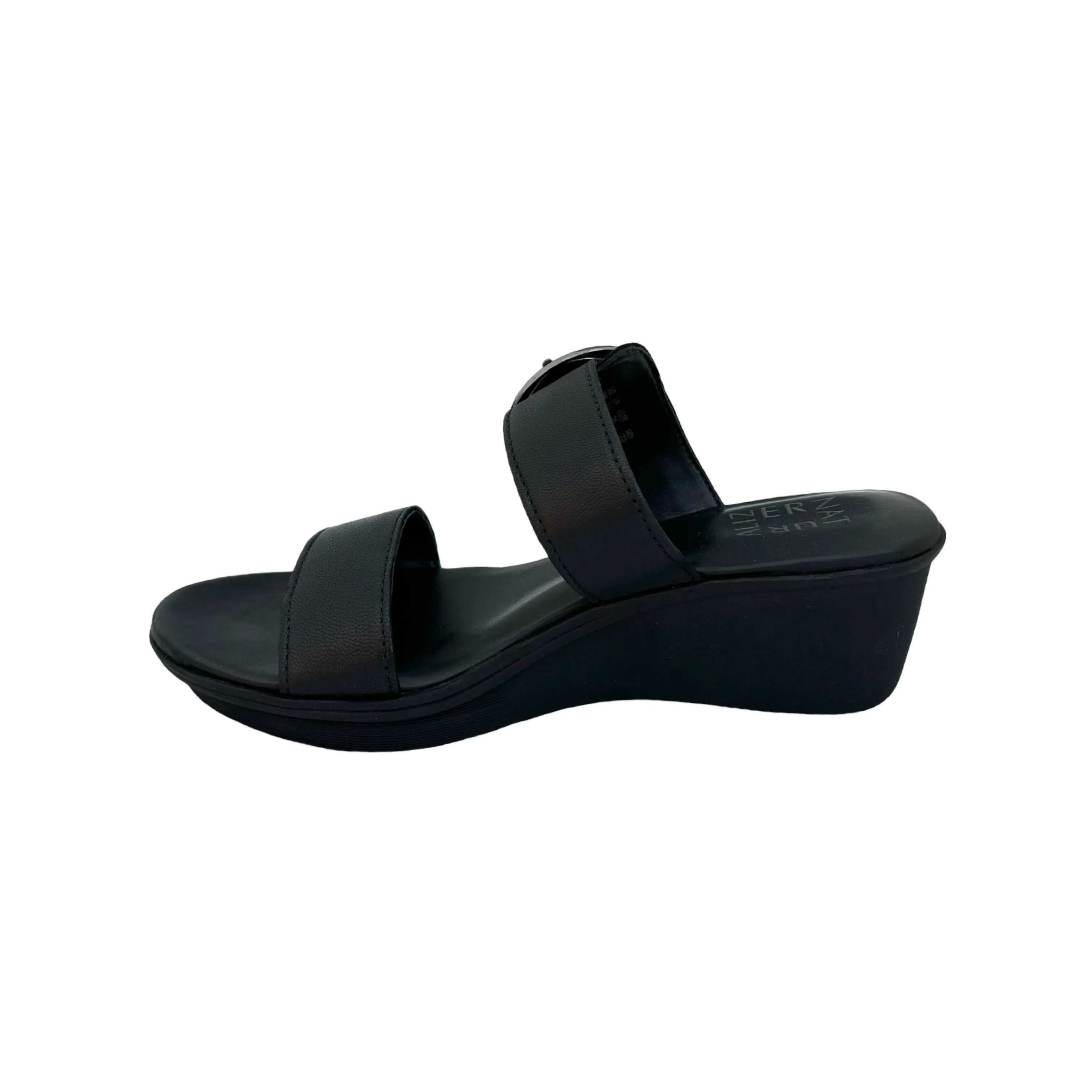 Rabia Black Wedge Slide