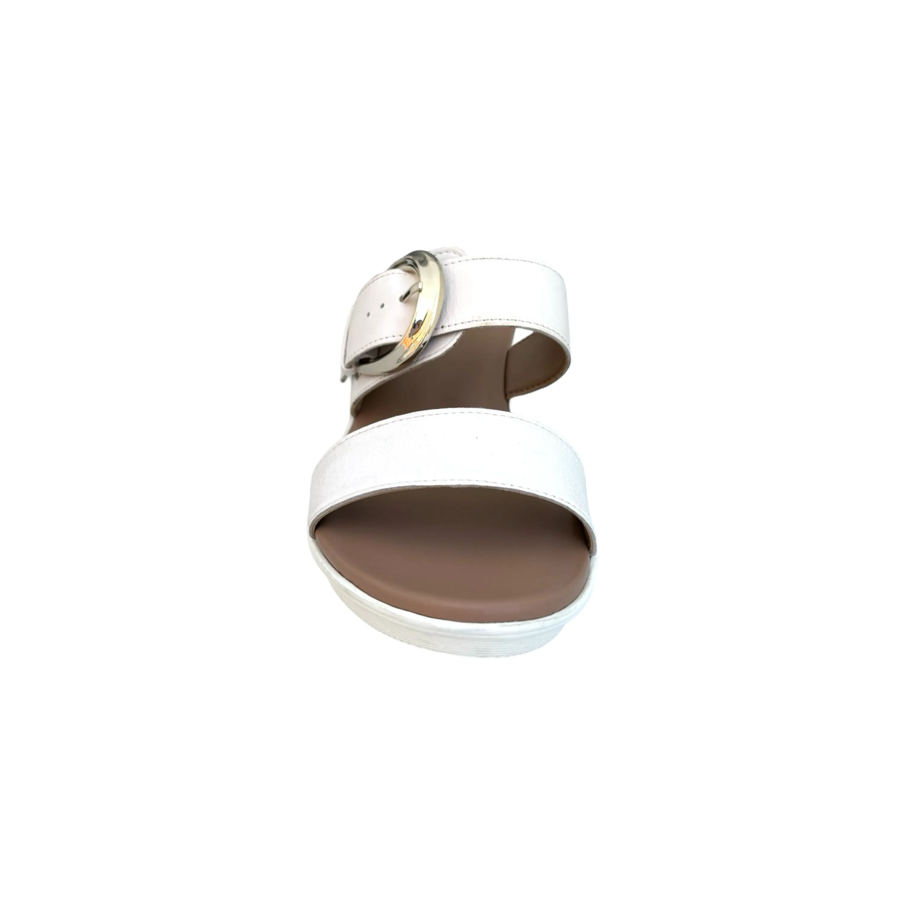 Rabia White Wedge Slide