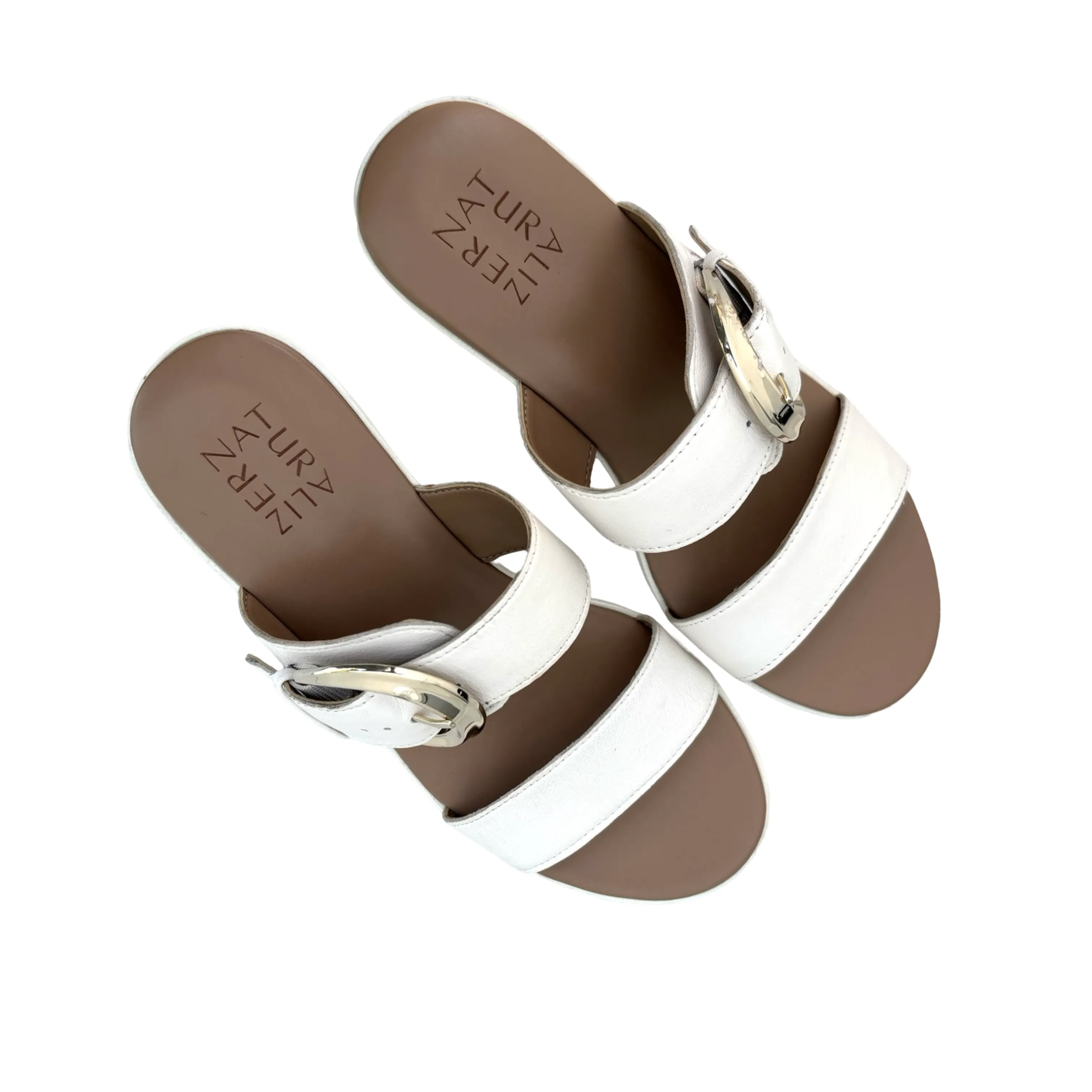 Rabia White Wedge Slide
