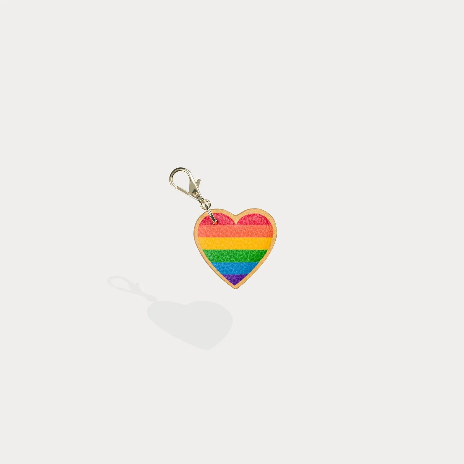 Rainbow Heart Charm - Rainbow/Gold