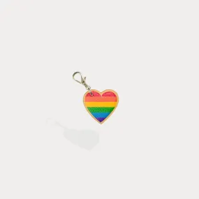 Rainbow Heart Charm - Rainbow/Gold