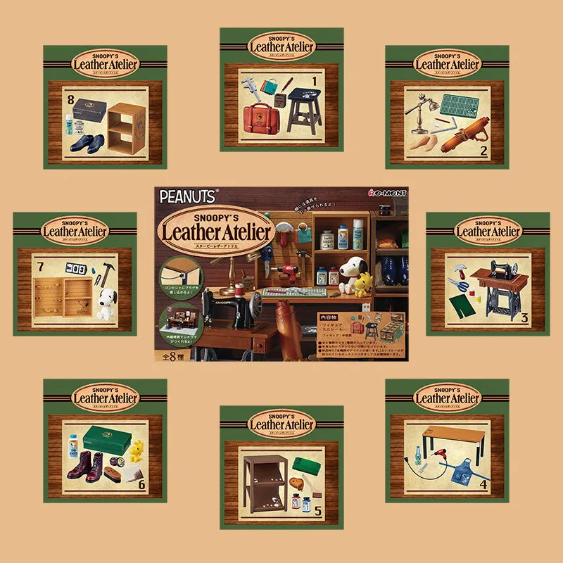 Rare 2020 Re-Ment Snoopy Leather Atelier Full Set of 8 pcs <Free Shipping>