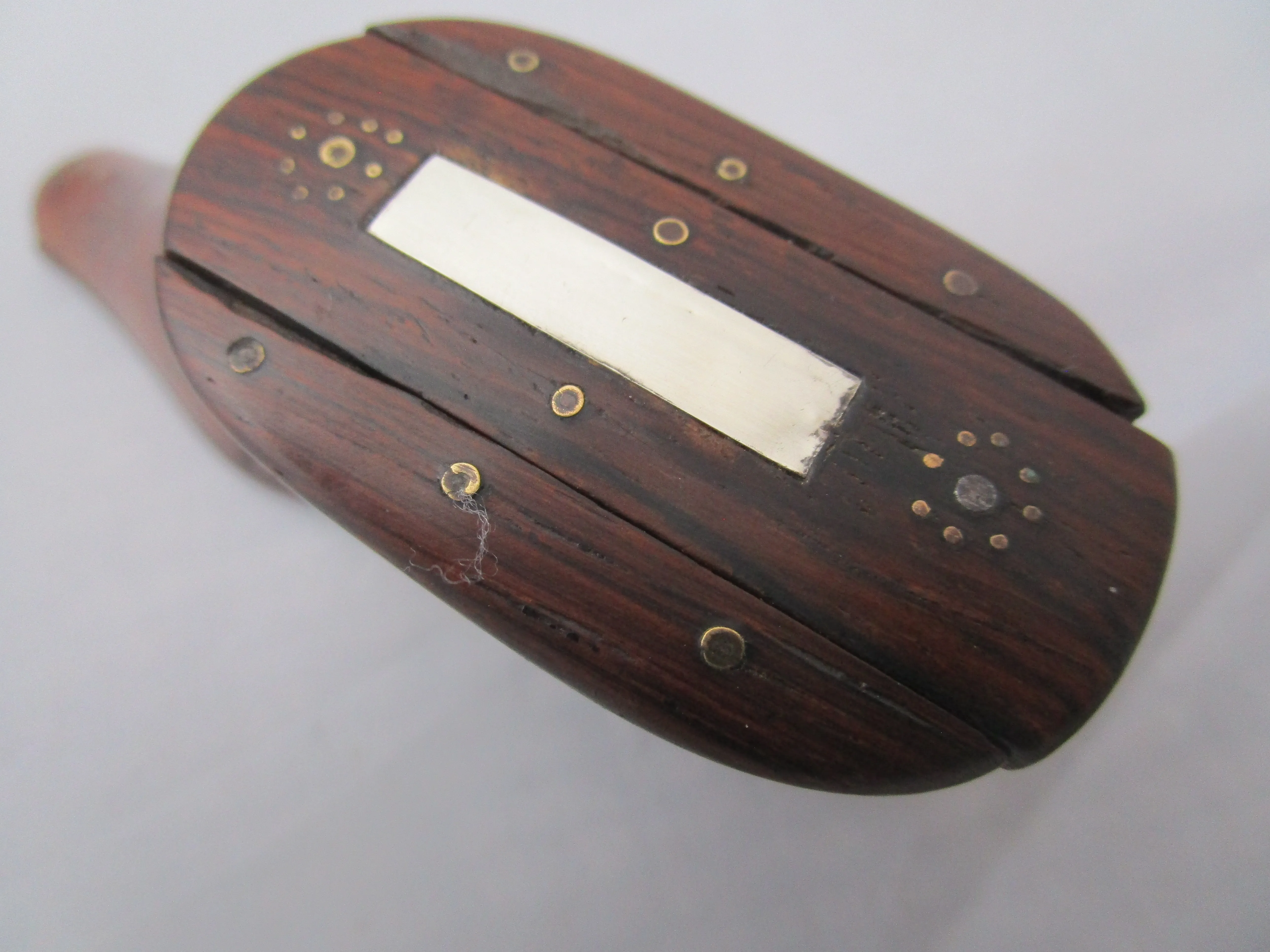 Rosewood Shoe Snuff Box Antique Victorian c1850