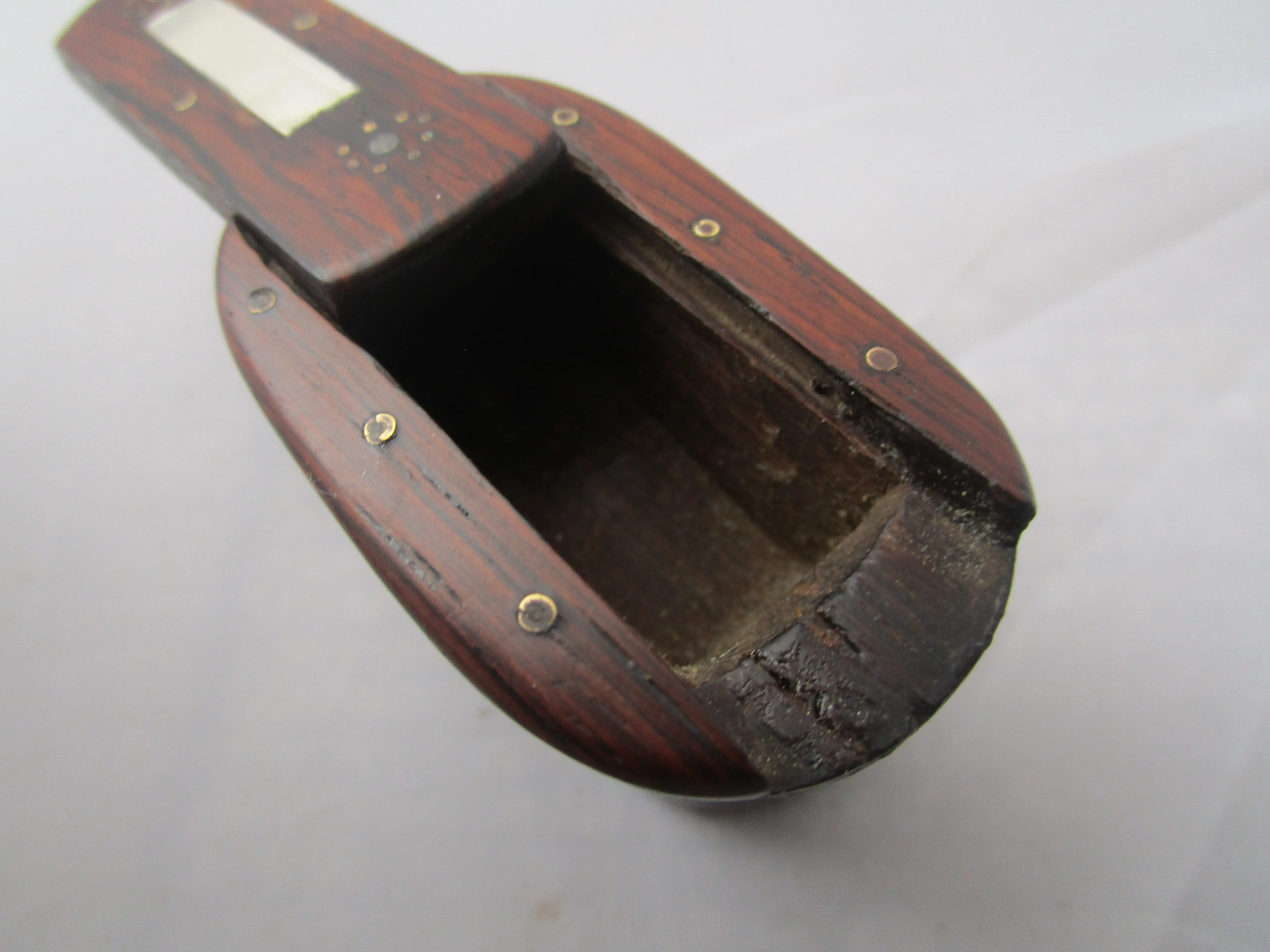 Rosewood Shoe Snuff Box Antique Victorian c1850