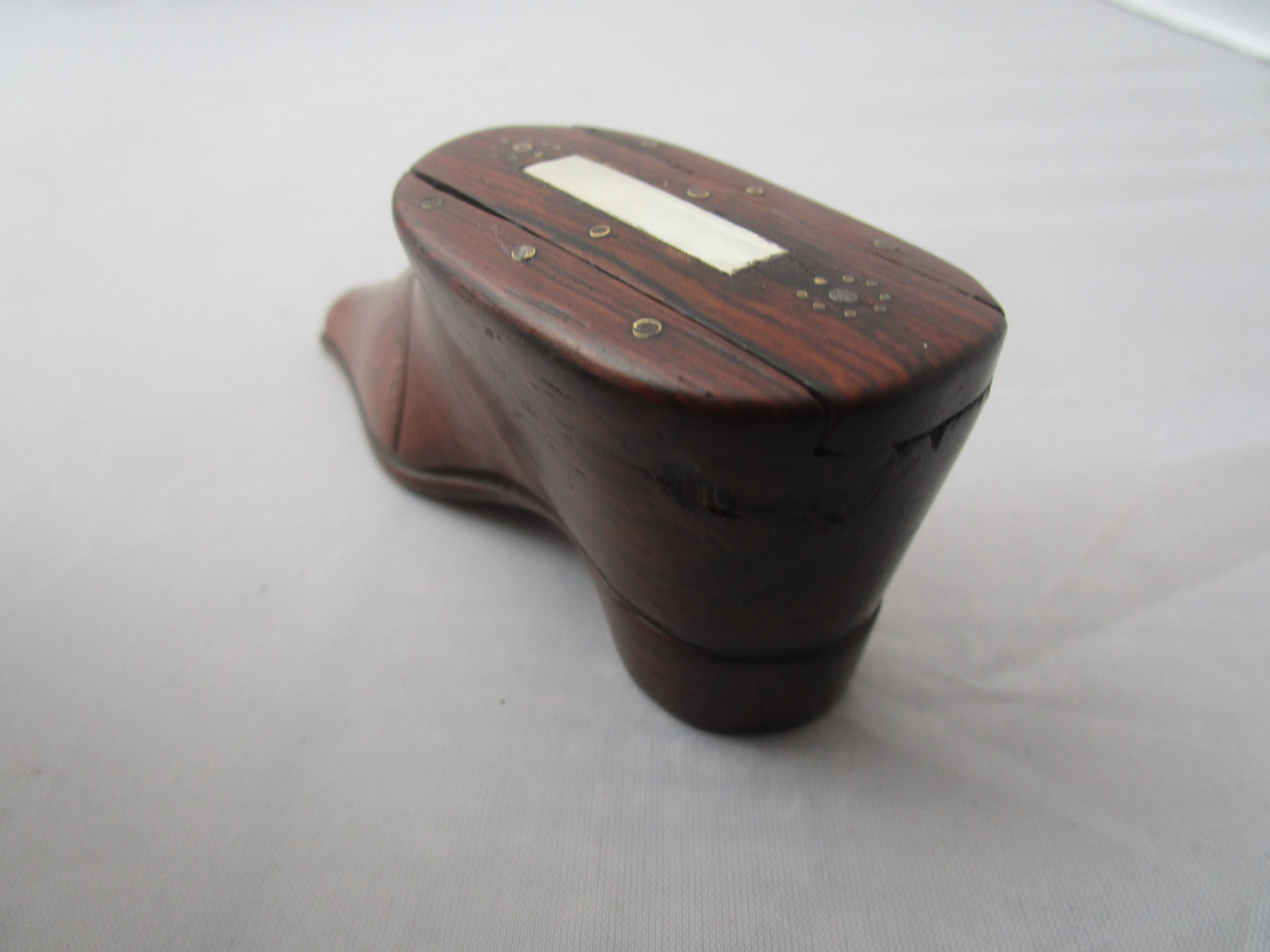 Rosewood Shoe Snuff Box Antique Victorian c1850