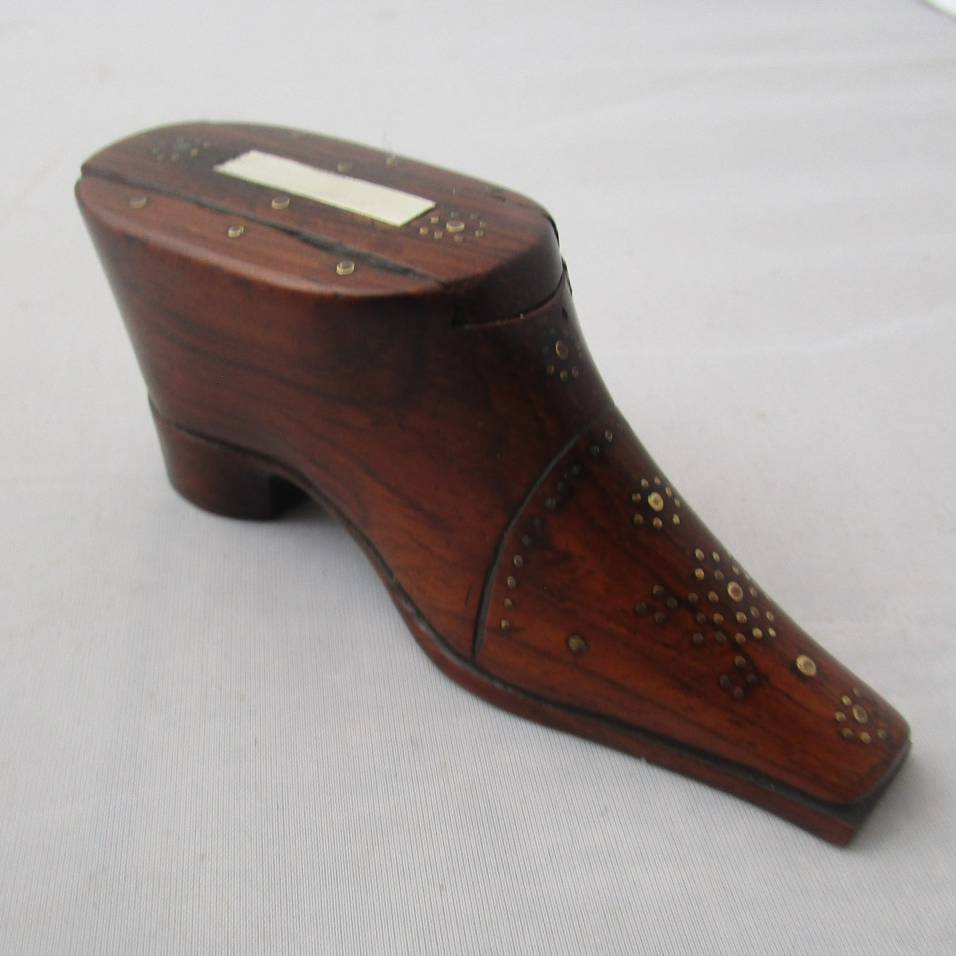 Rosewood Shoe Snuff Box Antique Victorian c1850