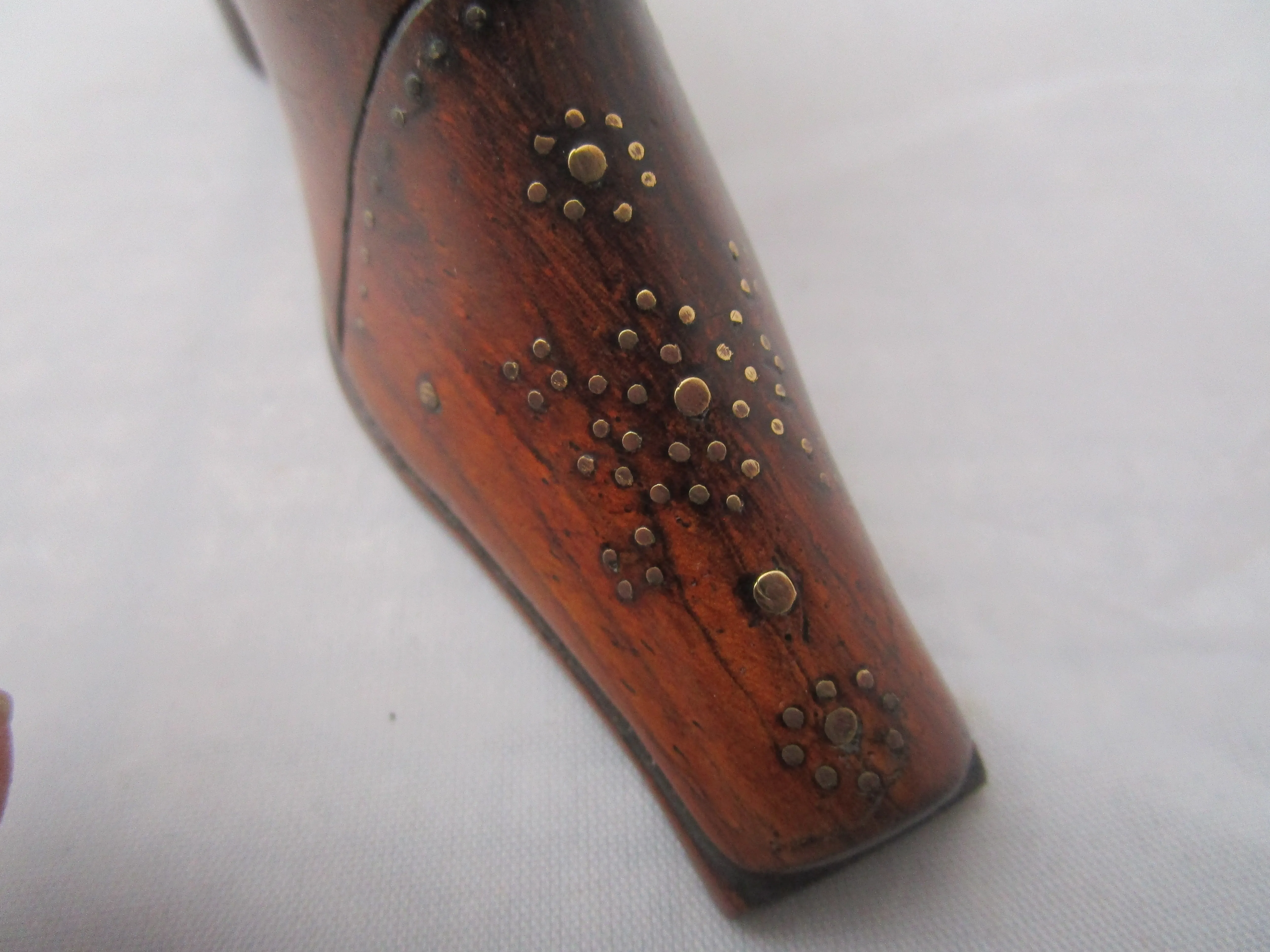 Rosewood Shoe Snuff Box Antique Victorian c1850