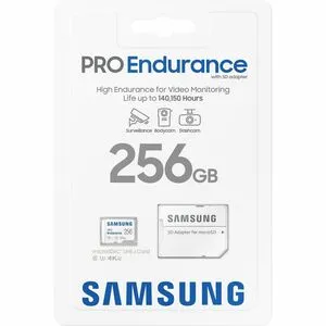 Samsung PRO Endurance MB-MJ256K 256 GB Class 10/UHS-I (U3) V30 microSDXC - 100 MB/s Read - 40 MB/s Write - 120 Month Warranty