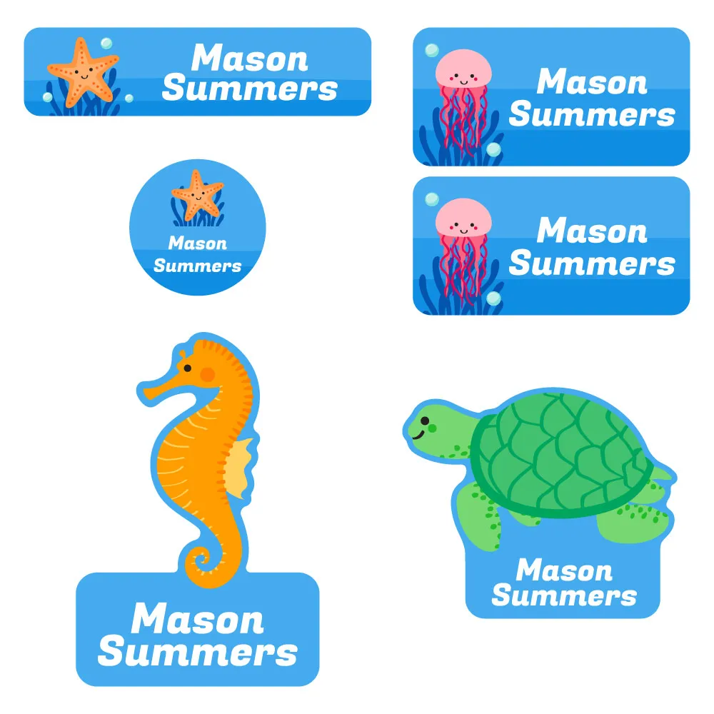 Sea Animals Preschool Labels Pack
