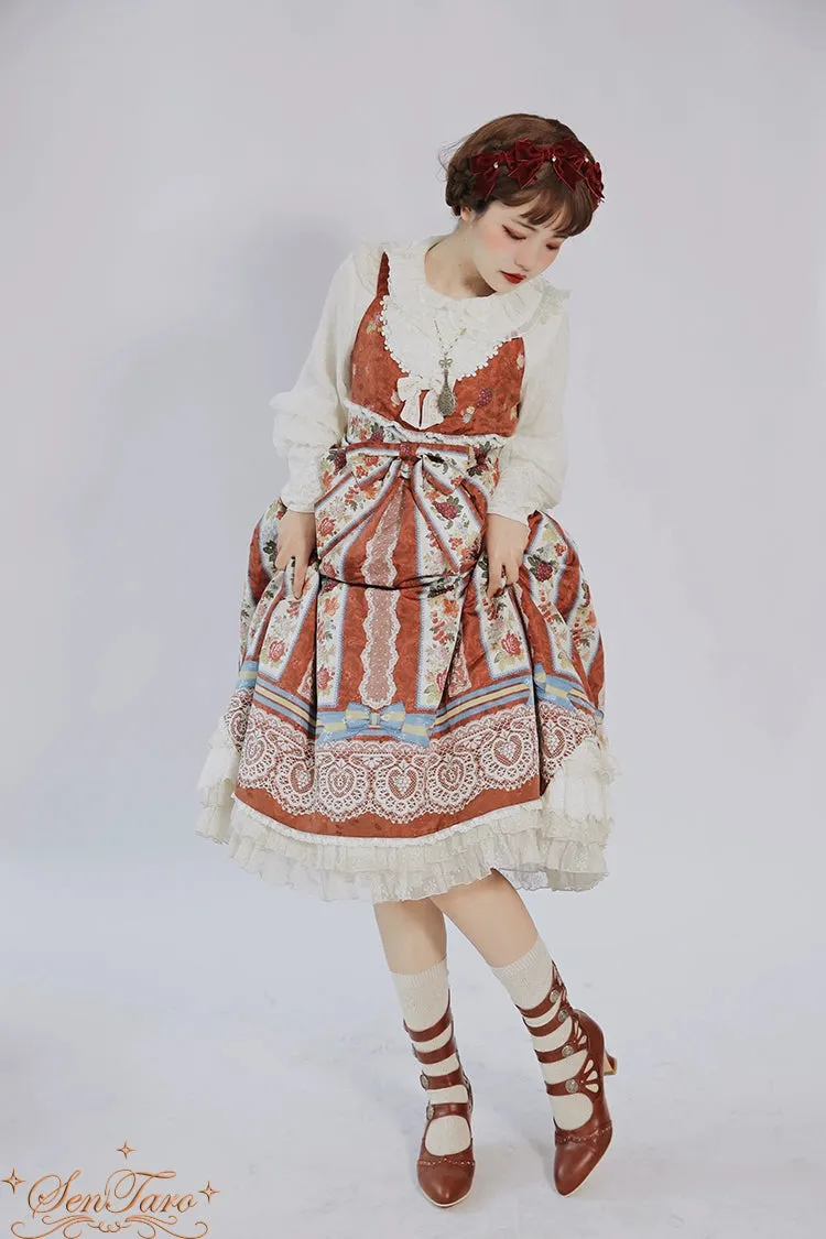 Sentaro~Floral Carved~Vintage Lolita Shoes Mary Jane Hollow-out Ankle Boots